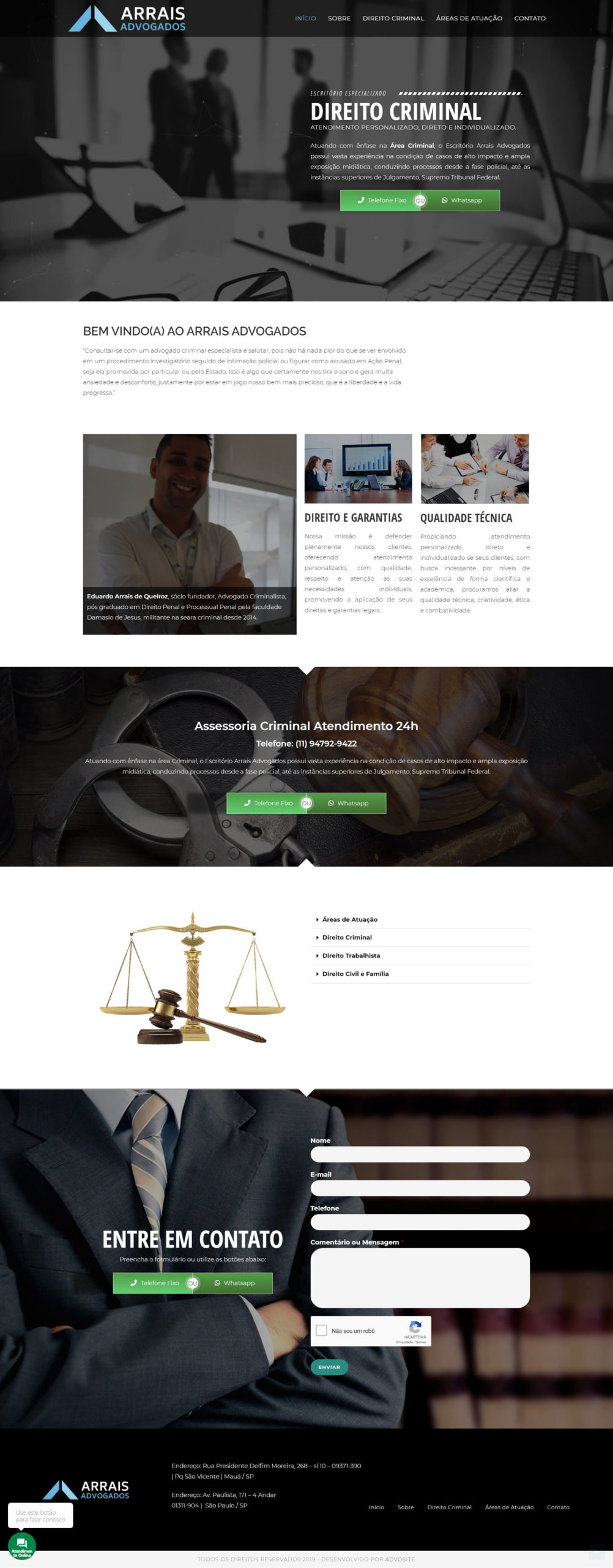 Modelo 1 de site para advogado